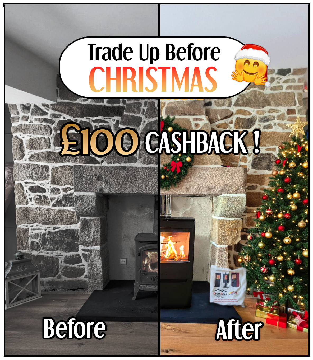 Trade Up Before Christmas - £100 Cashback promotion from Home Fires Jersey